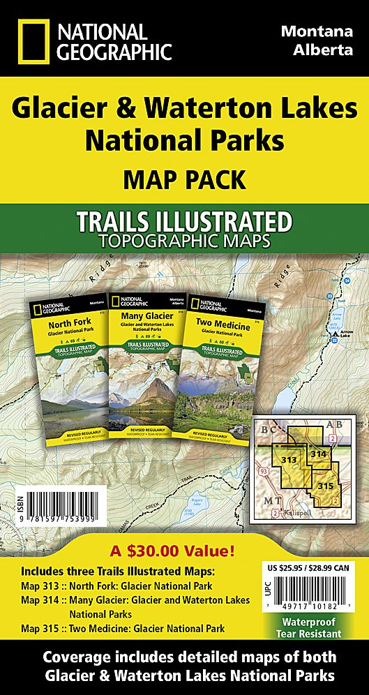 Glacier and Waterton Lakes National Parks [map Pack Bundle]