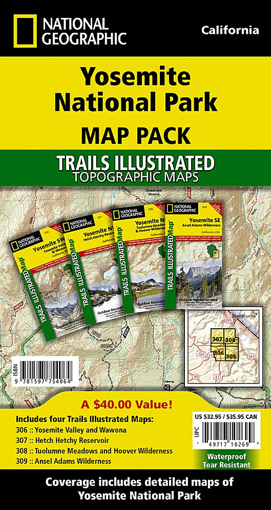 National Geographic Trails Illustrated Maps: Yosemite National Park Map Pack Bundle