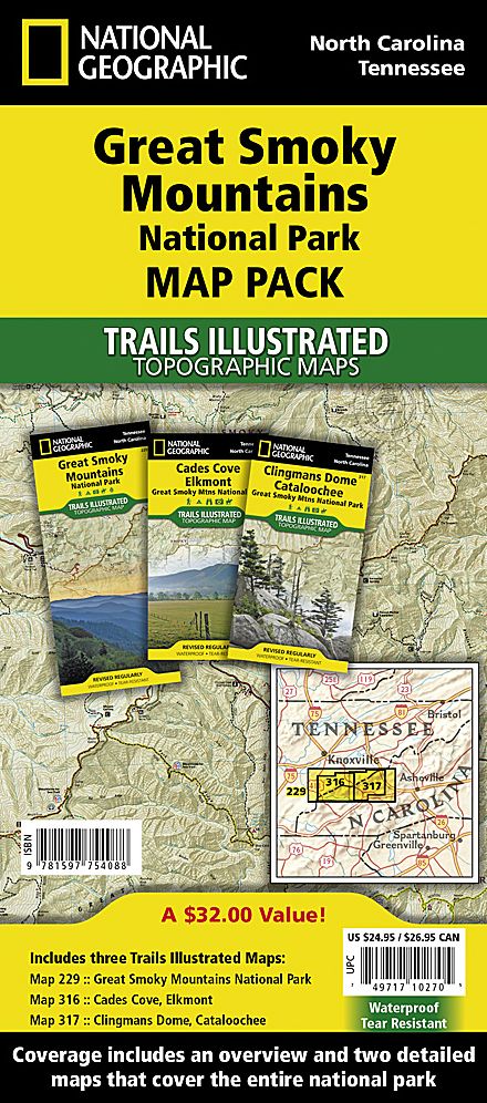 Great Smoky Mountains National Park Map Pack: Topographic Trail Maps