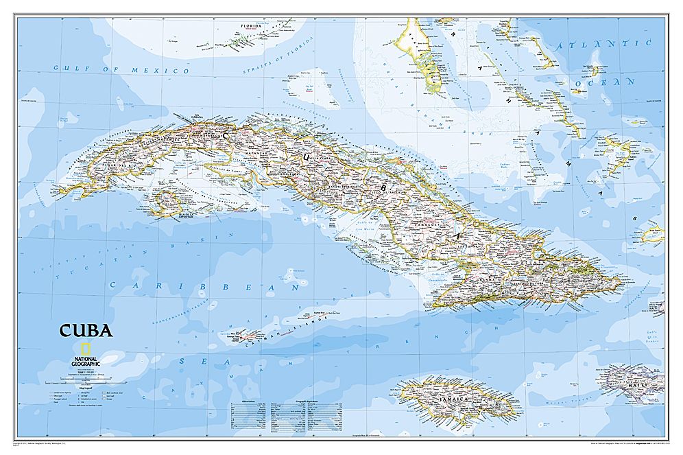 National Geographic: Cuba Classic Wall Map - Laminated (36 X 24 Inches)