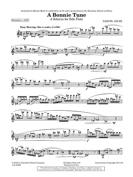 A Bonnie Tune: A Scherzo for Solo Flute