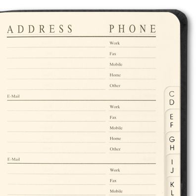 Black Bonded Leather Pocket Address Book