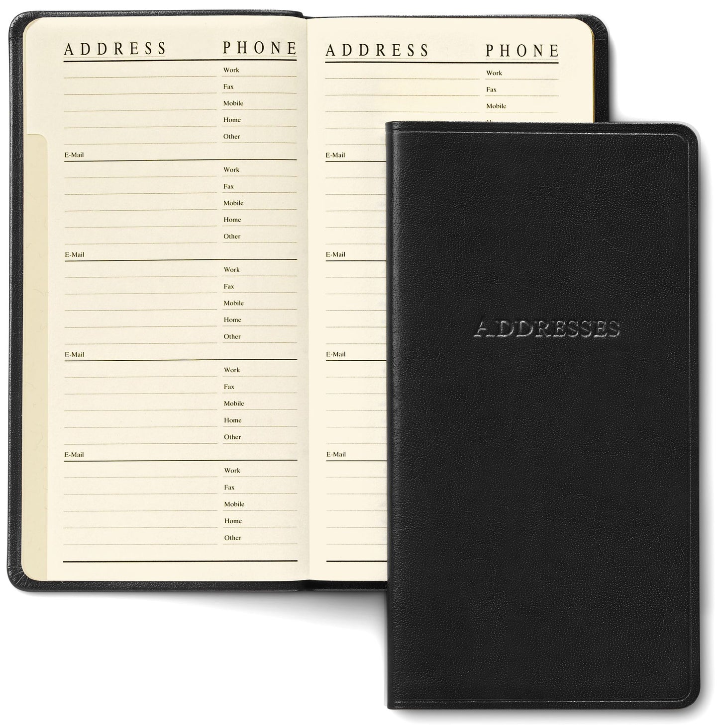 Black Bonded Leather Pocket Address Book