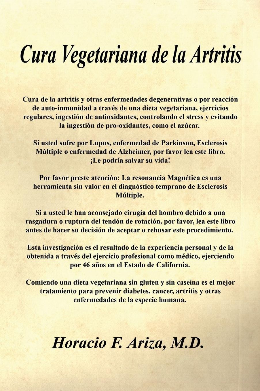 Cura Vegetariana de la Artritis