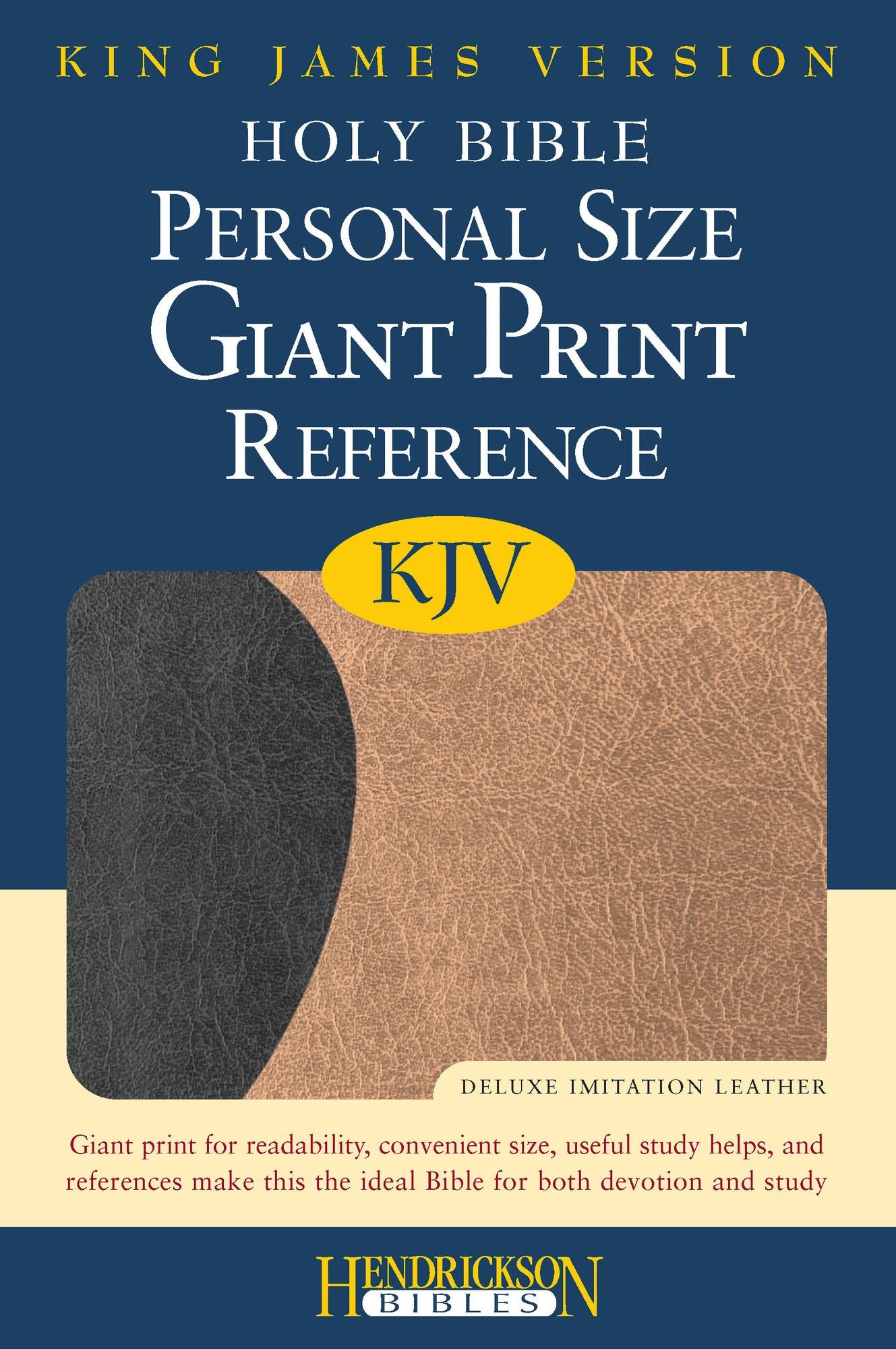 KJV Personal Size Giant Print Reference Bible, Black on Tan Flexisoft