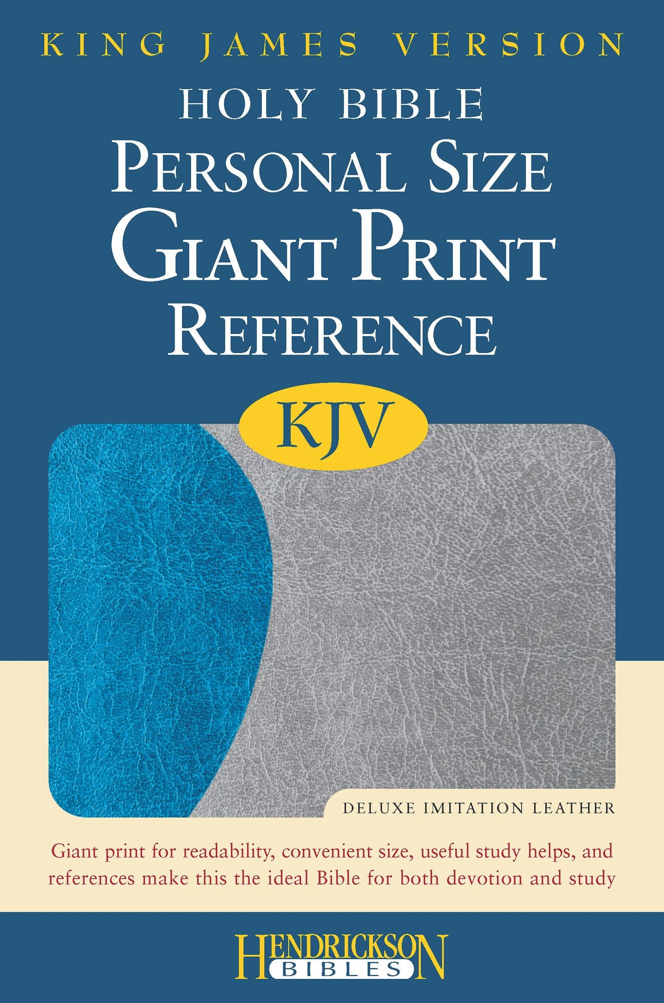KJV Personal Size Giant Print Reference Bible, Blue on Gray Flexisoft
