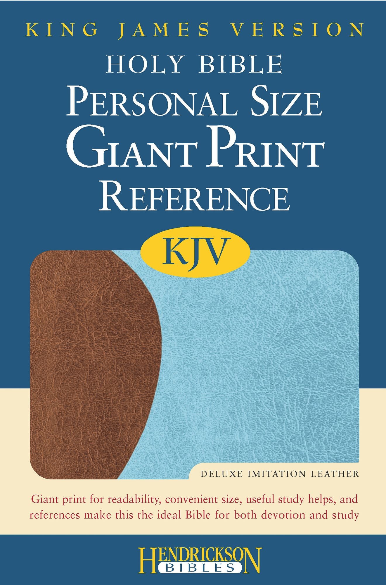 KJV Personal Size Giant Print Reference Bible, Chocolate on Blue Flexisoft
