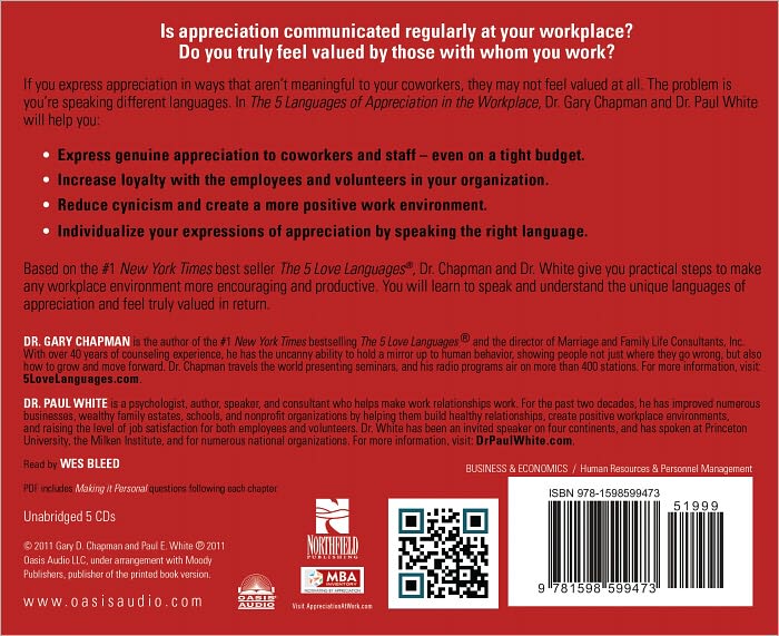 The 5 Languages of Appreciation in the Workplace: Empowering Organizations by Encouraging People