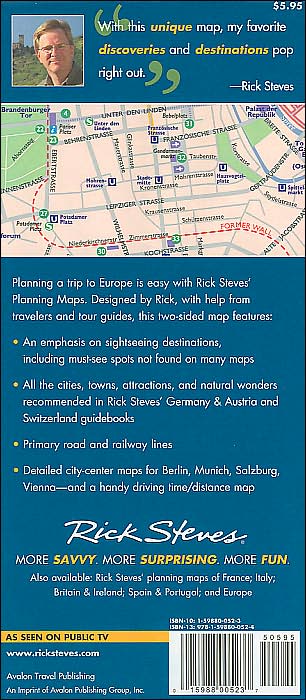 Rick Steves' Germany, Austria, and Switzerland Map: Including Berlin, Munich, Salzburg and Vienna City