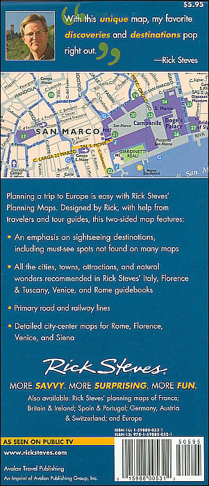 Rick Steves' Italy Map: Including Rome, Florence, Venice and Siena City