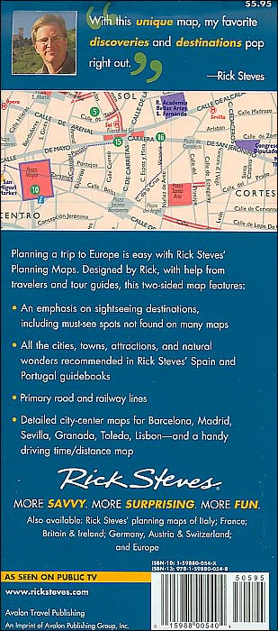Rick Steves' Spain and Portugal Map: Including Barcelona, Madrid and Lisbon