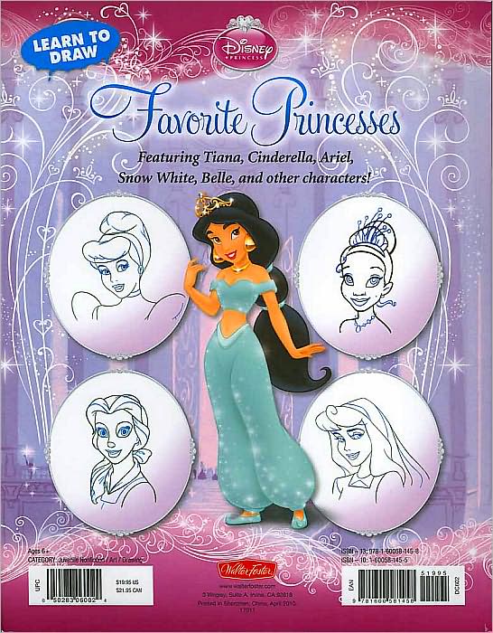 Learn to Draw Disney Favorite Princesses: Featuring Tiana, Cinderella, Ariel, Snow White, Belle, and other characters!