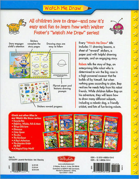 Robots: A step-by-step drawing & story book