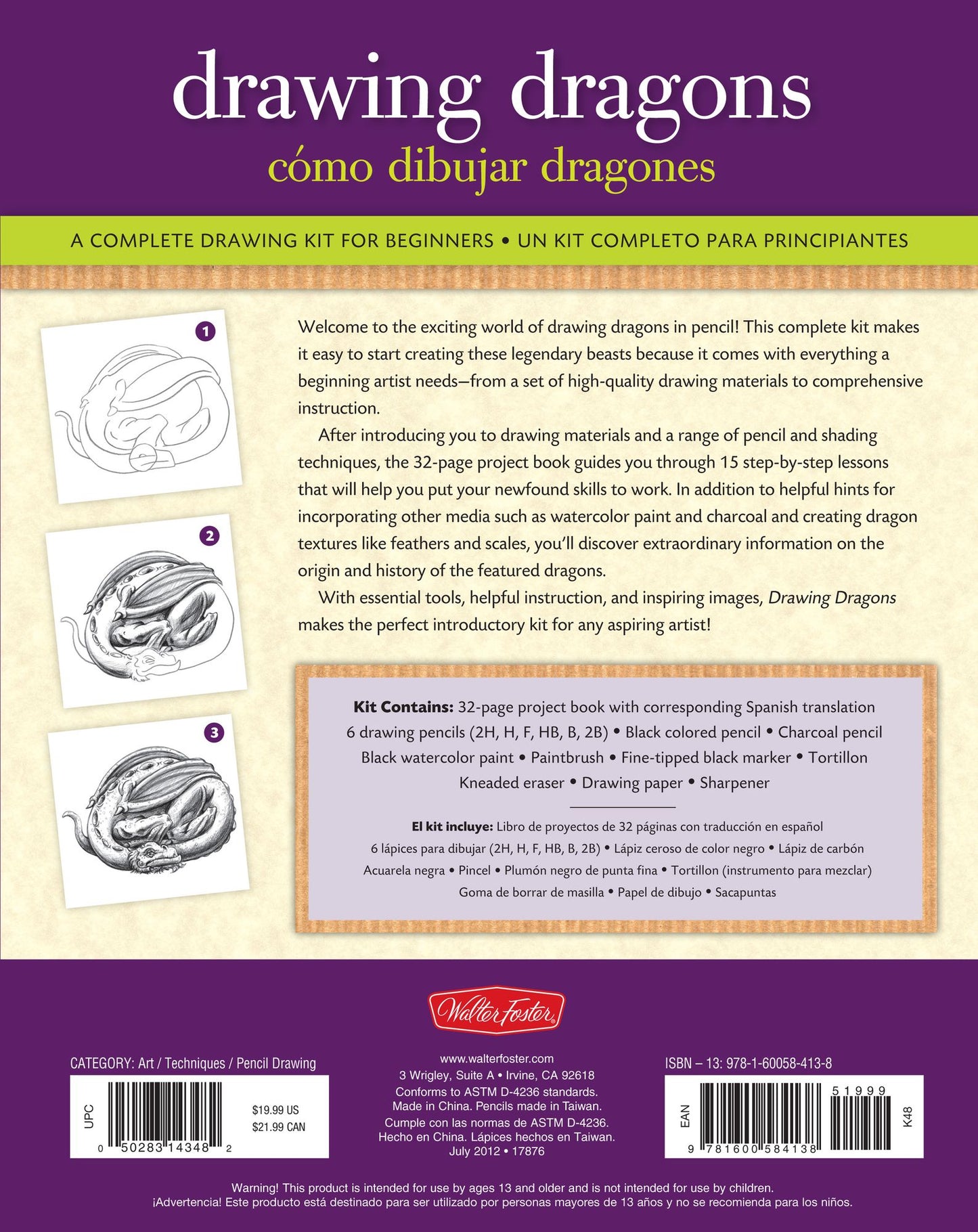 Drawing Dragons Kit: A complete drawing kit for beginners