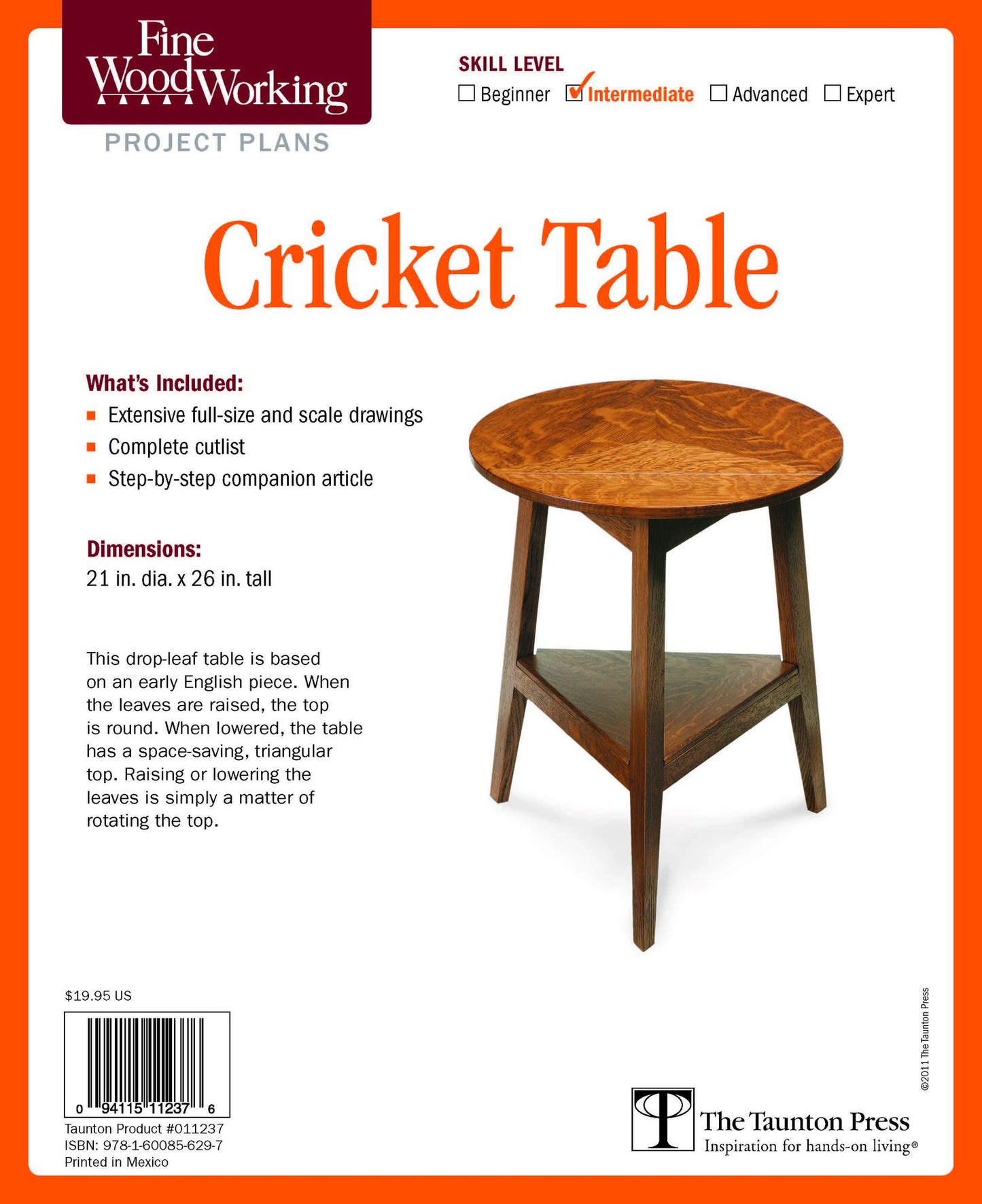 Fine Woodworking's Cricket Table Plan