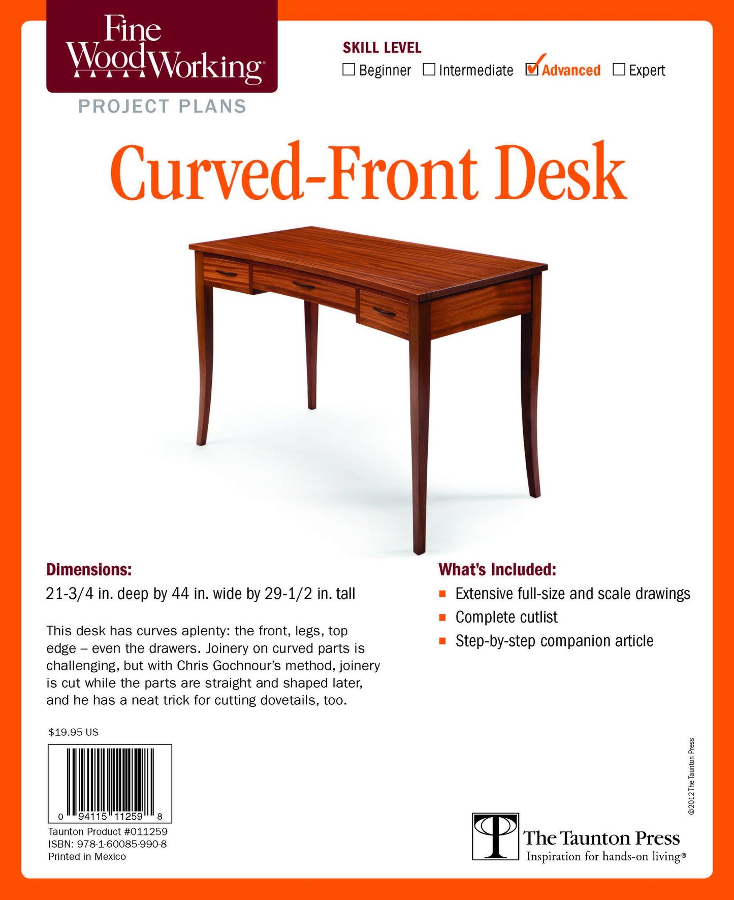 Fine Woodworking's Curved-Front Desk Plan