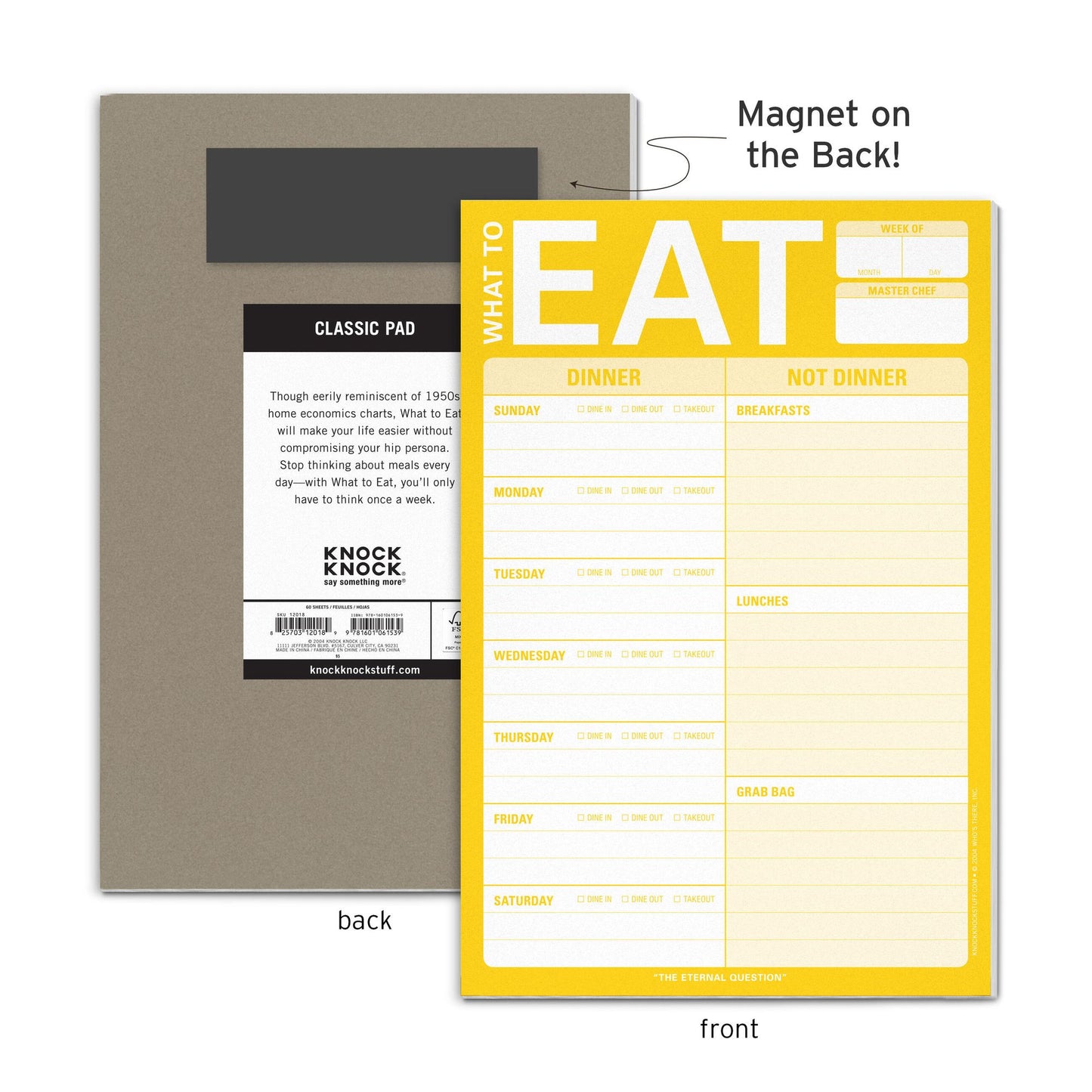 What to Eat : Pad: (Magnet on Back)