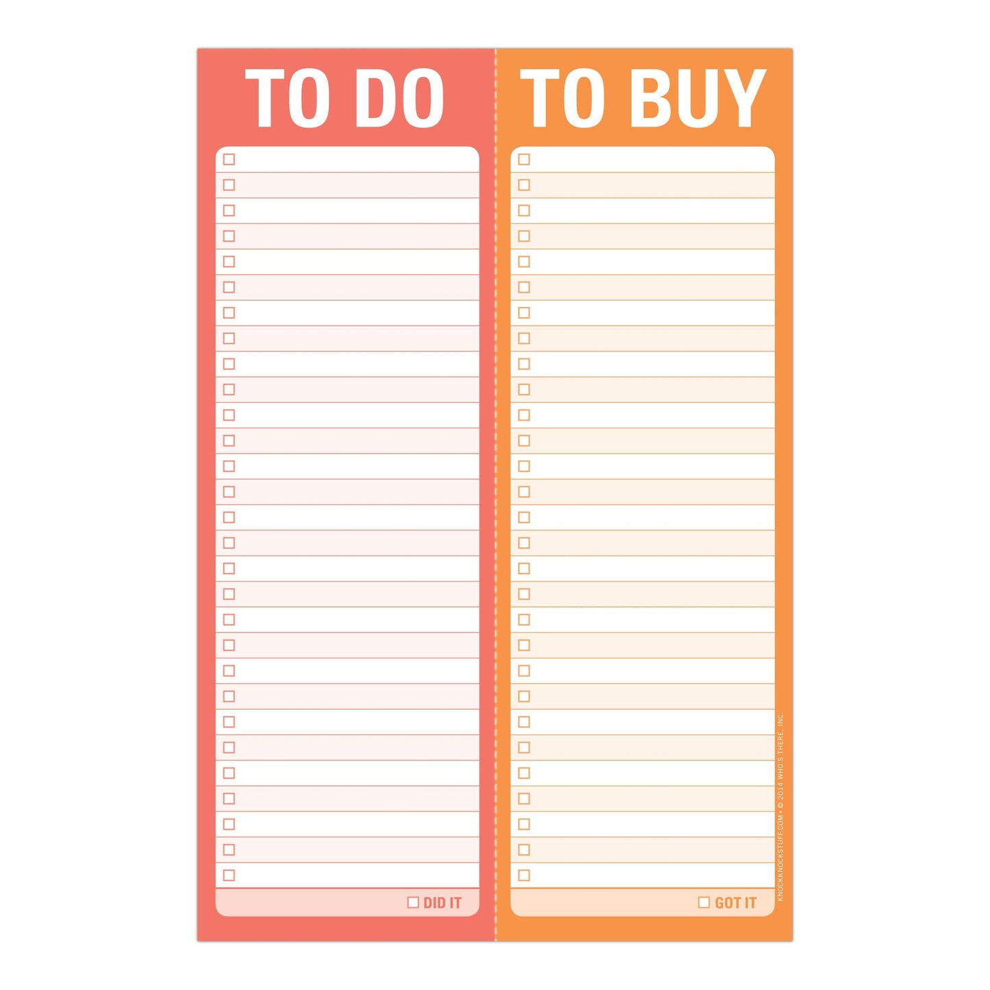 To Do/To Buy Perfornated Pad