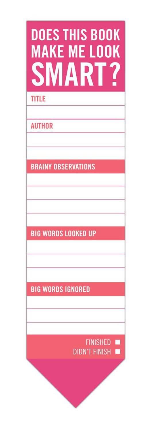 Does This Book Make Me Look Smart? Oh-So-Handy Bookmark Pad