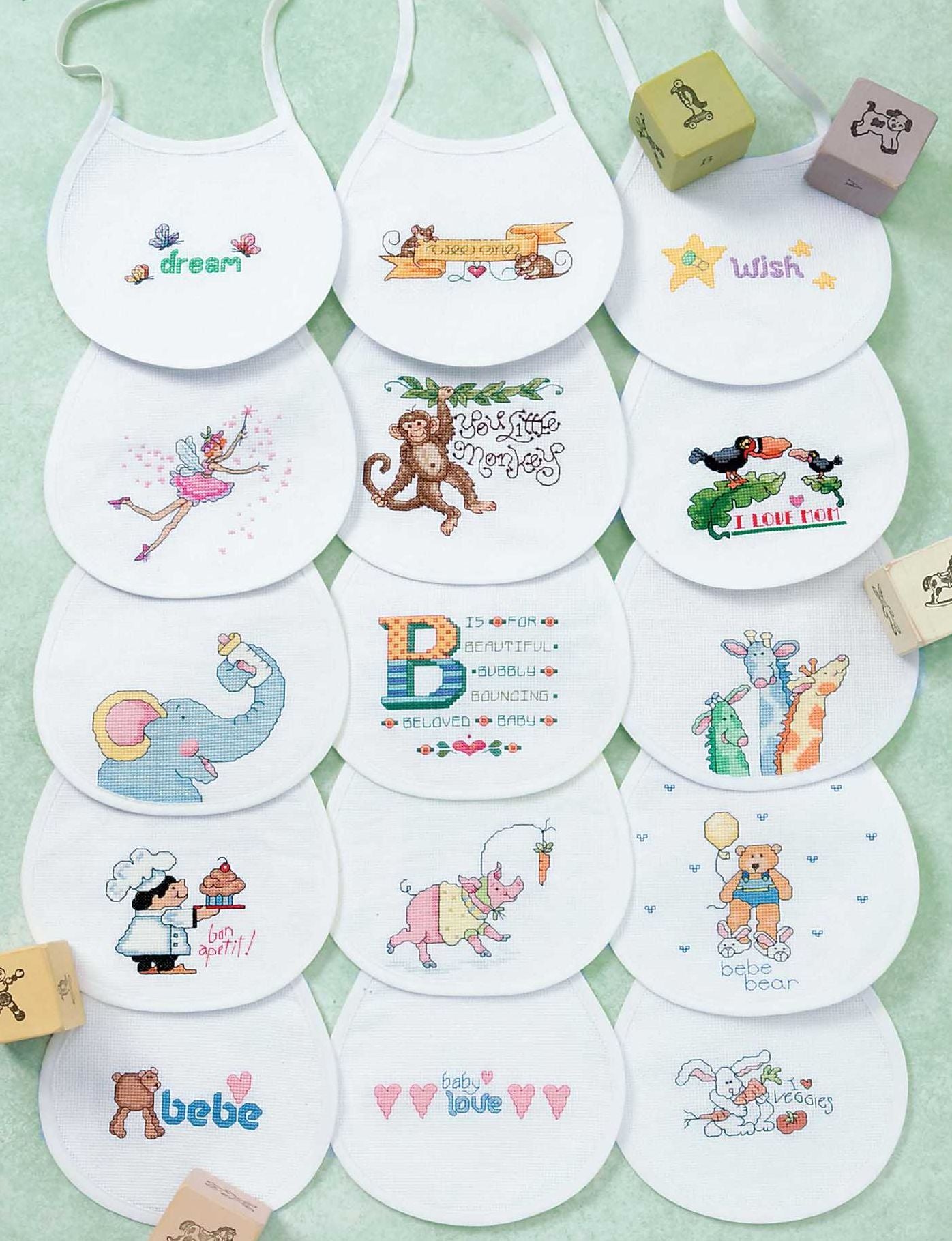 Baby Bibs To Cross Stitch (Leisure Arts #4028)