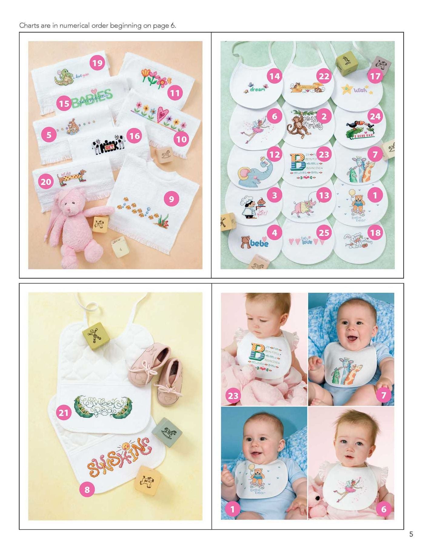Baby Bibs To Cross Stitch (Leisure Arts #4028)