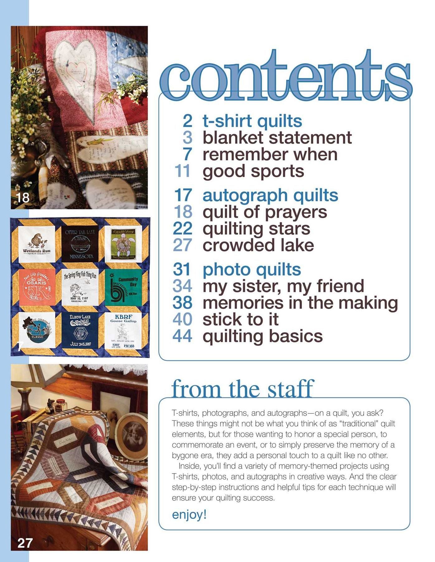 Memory Quilts: Using T-Shirts, Autographs, and photos (Leisure Arts #4323)