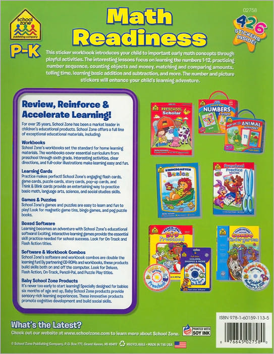 School Zone Math Stickers Workbook