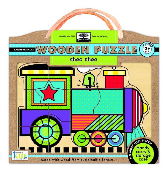 Green Start Wooden Puzzles: Choo Choo - Earth Friendly Puzzles with Handy Carry and Storage Case