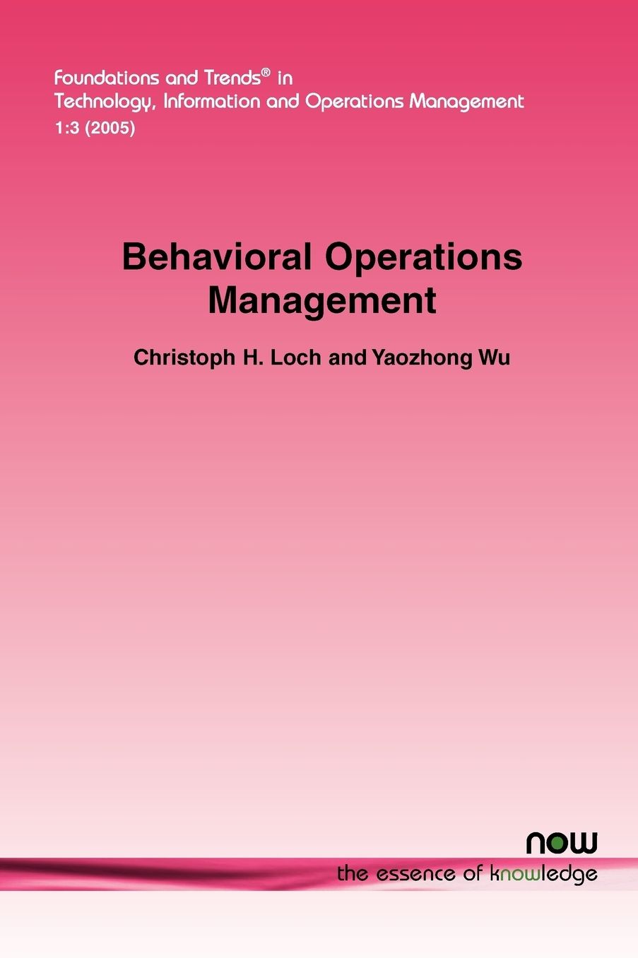 Behavioral Operations Management