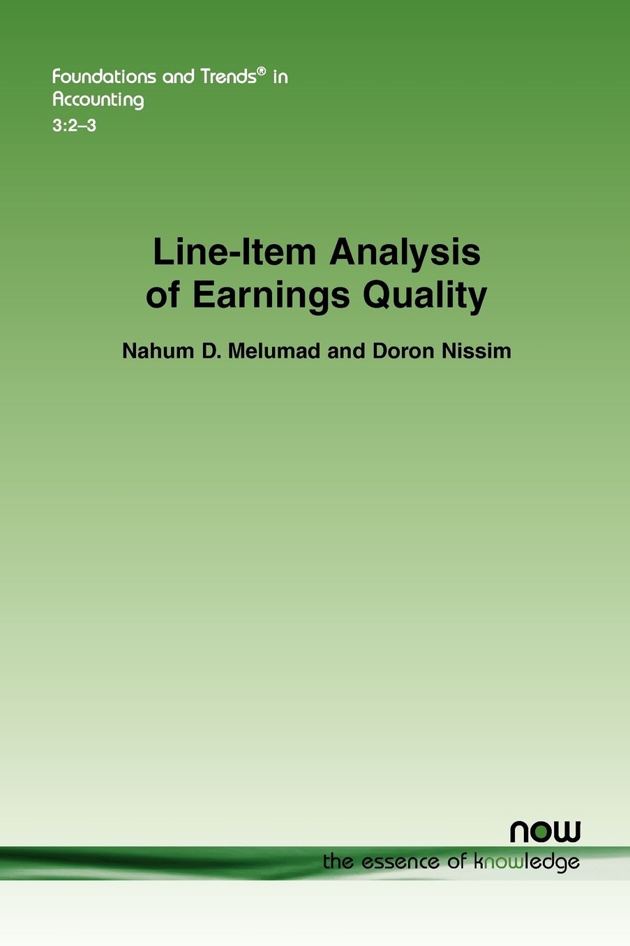 Line-Item Analysis Of Earnings Quality