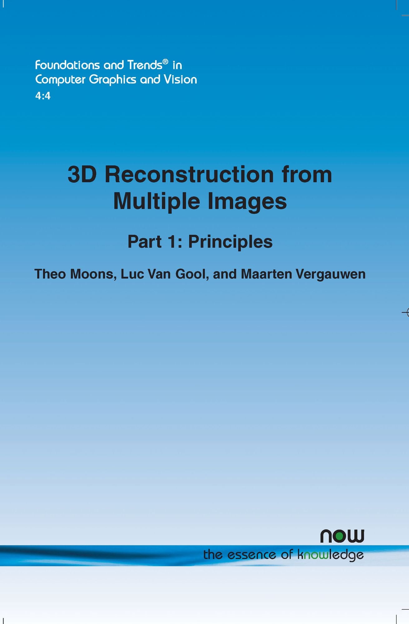 3d Reconstruction From Multiple Images, Part 1