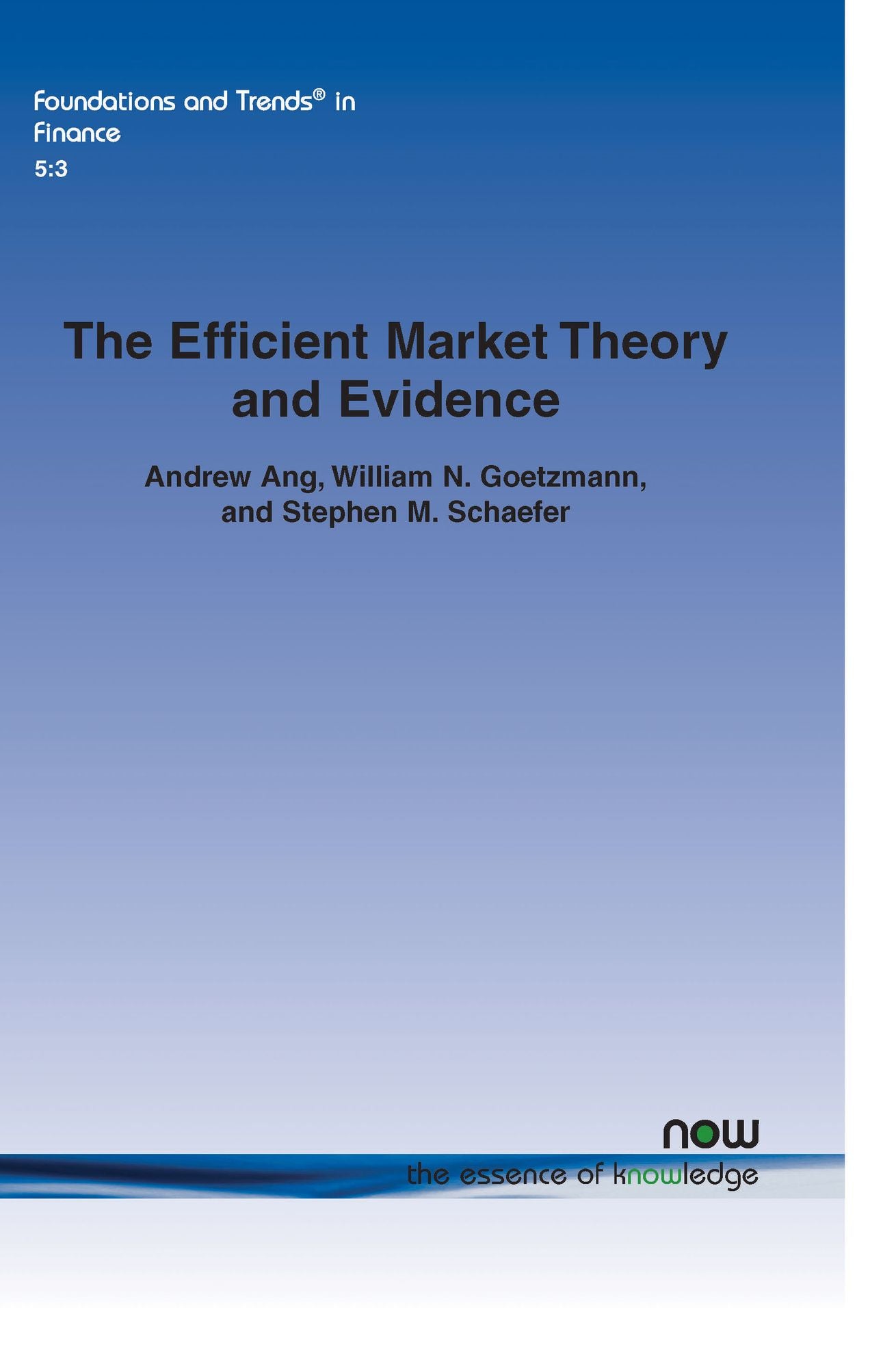 The Efficient Market Theory And Evidence