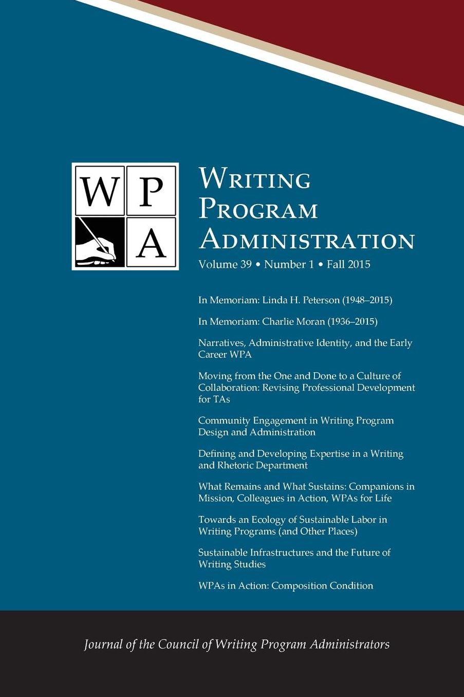 WPA: Writing Program Administration 39.1 (Fall 2015)