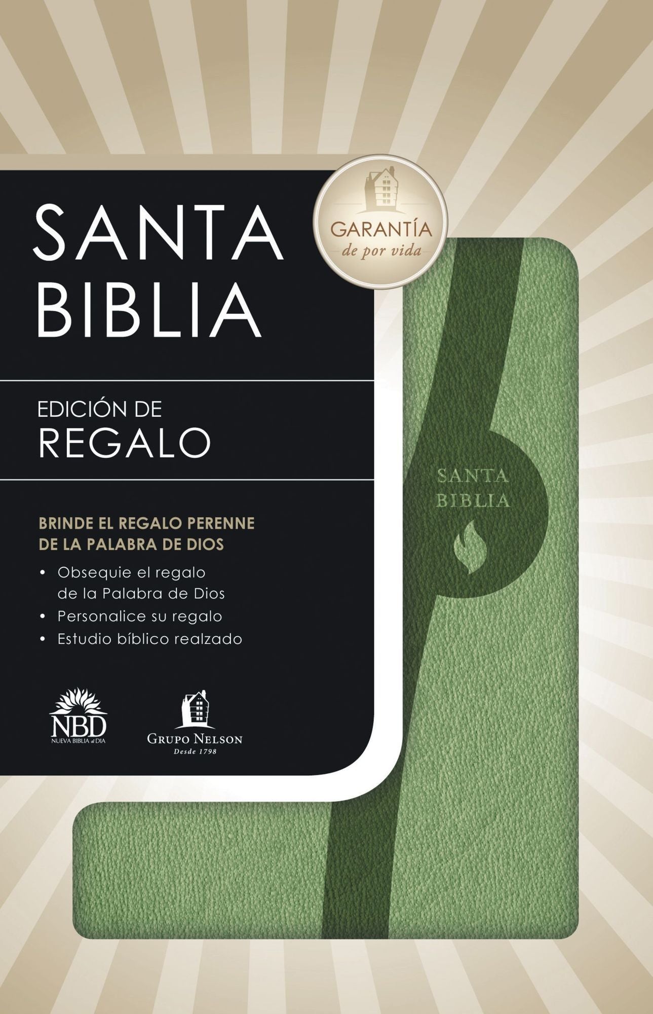 Biblia NBD de regalo - piel italiana Verde