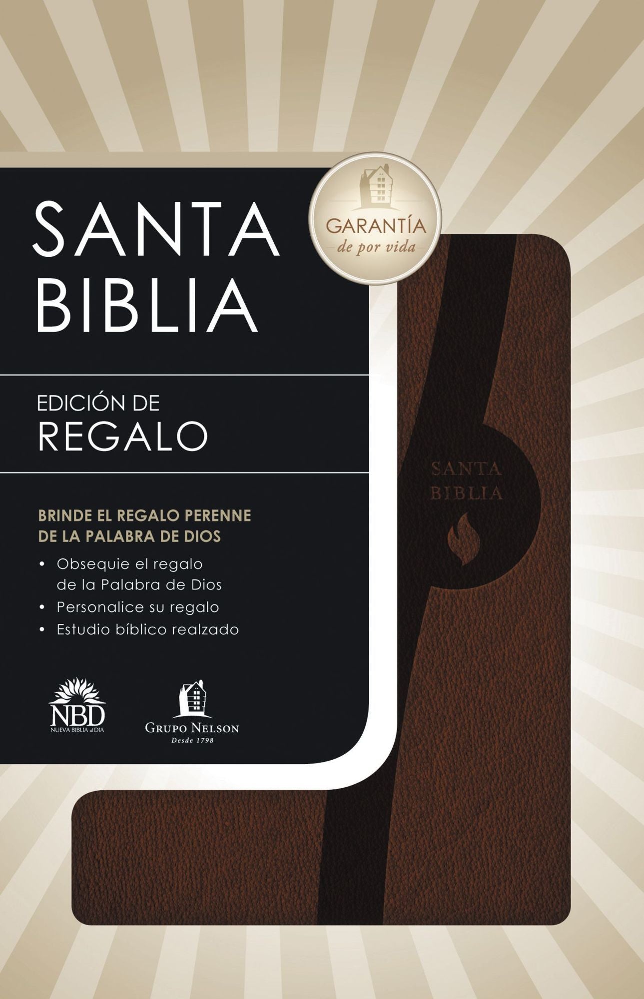 Biblia NBD de regalo - piel italiana Marron