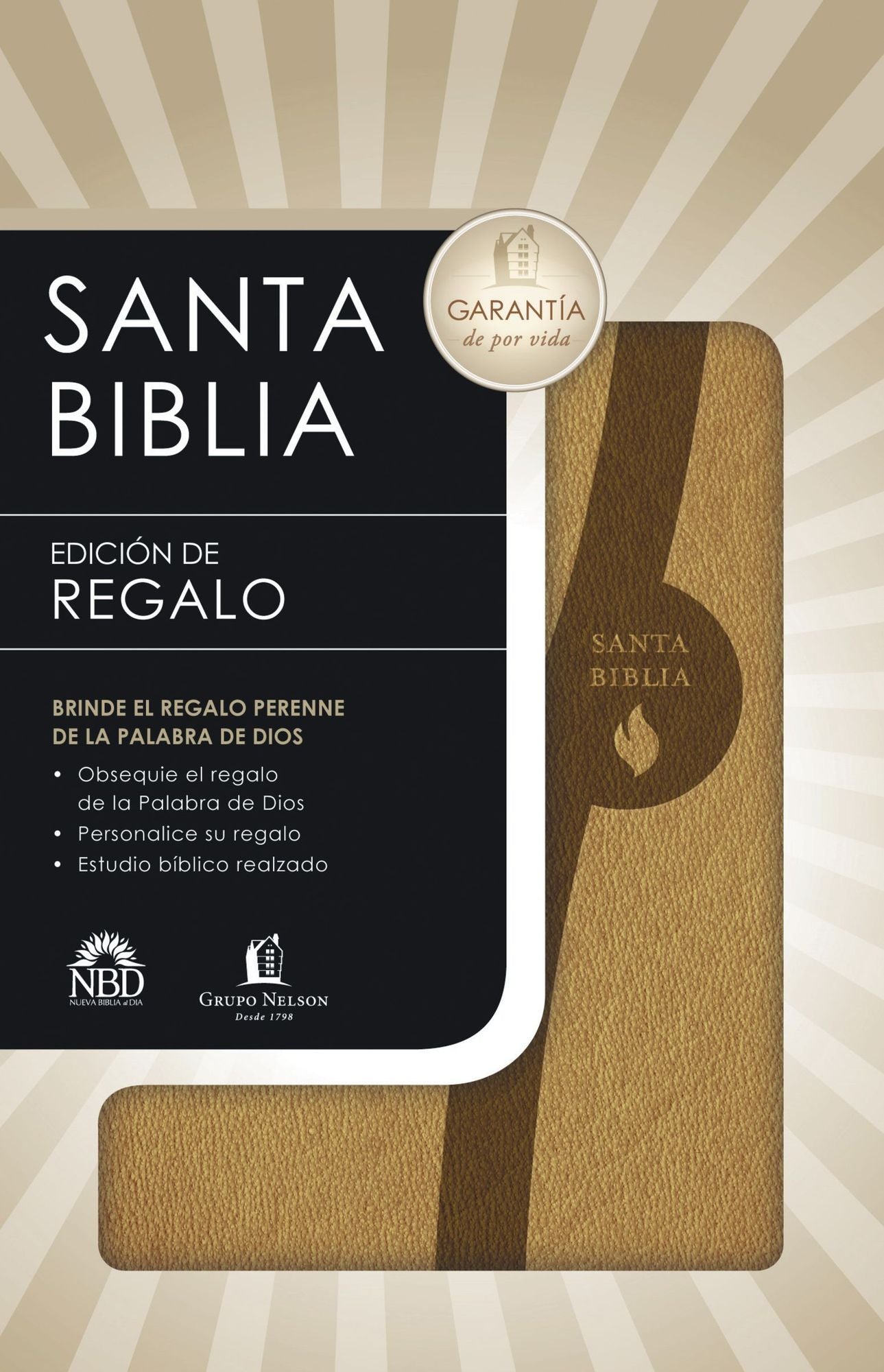 Biblia NBD de regalo - piel italiana Beige