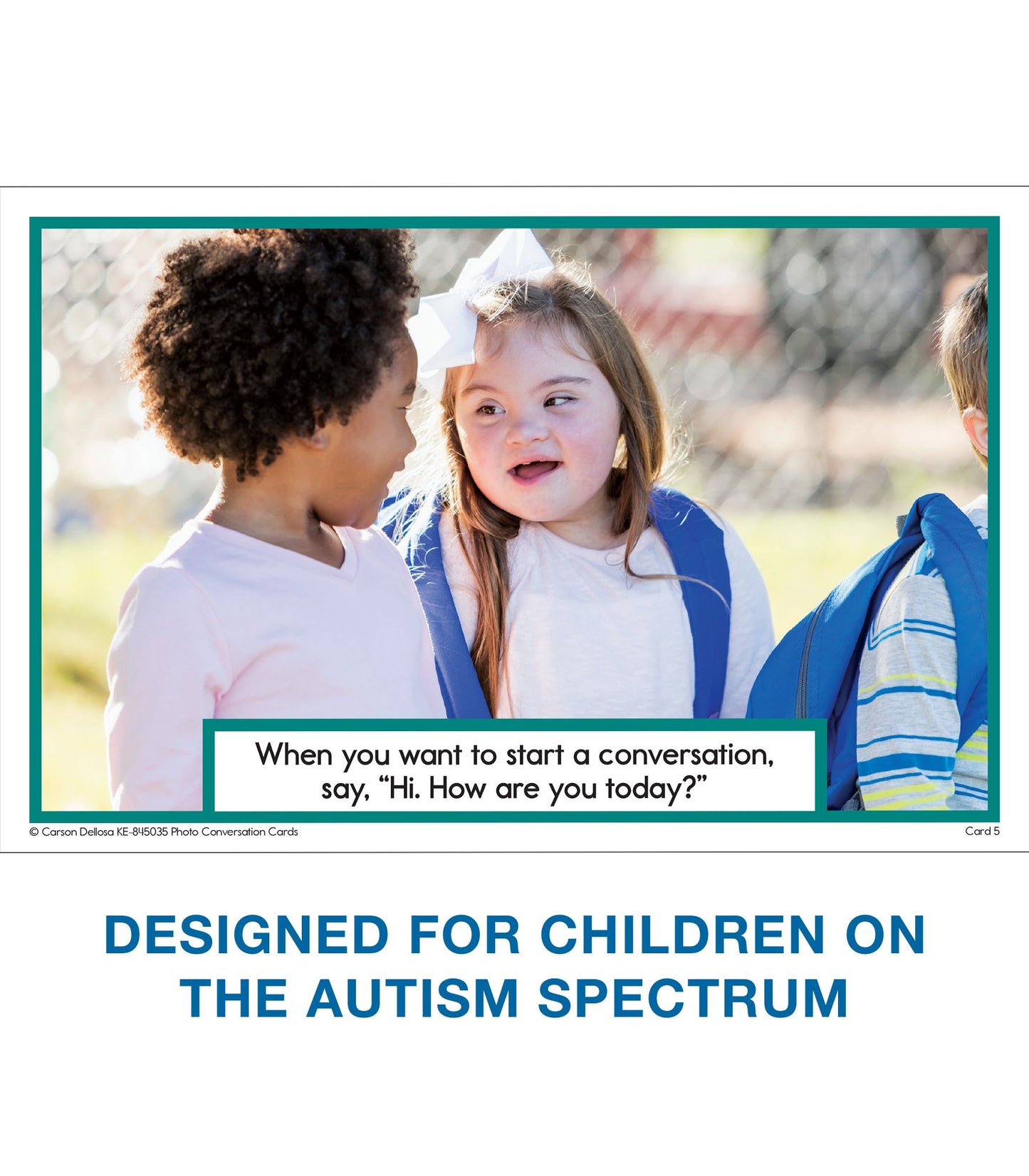 Photo Conversation Cards for Children with Autism and Aspergers Board Game