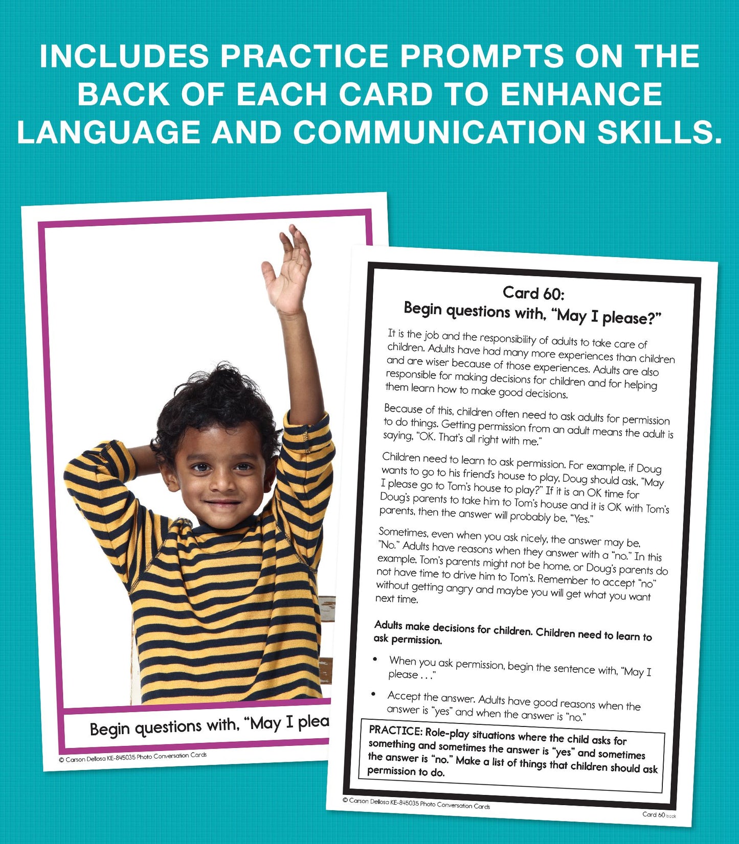 Photo Conversation Cards for Children with Autism and Aspergers Board Game