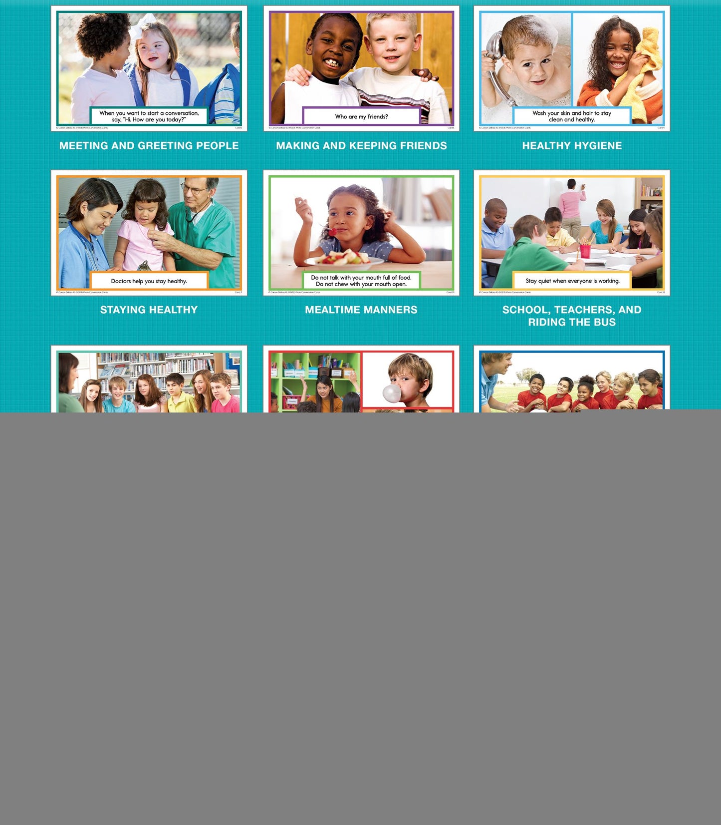 Photo Conversation Cards for Children with Autism and Aspergers Board Game