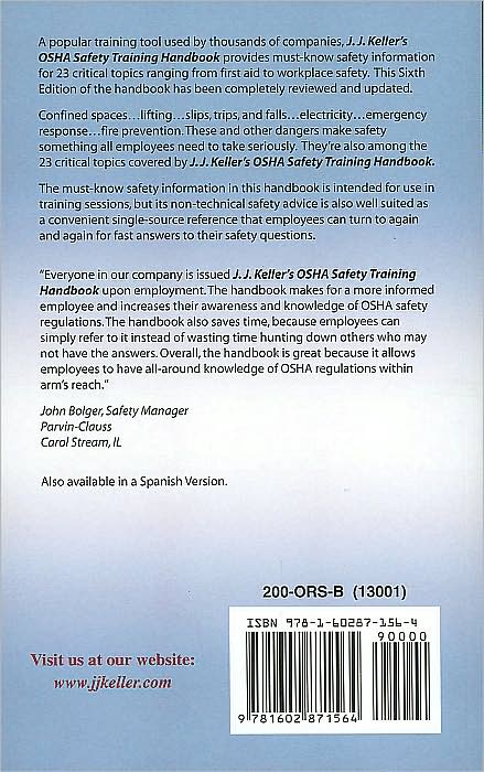 J. J. Keller's OSHA Safety Training Handbook