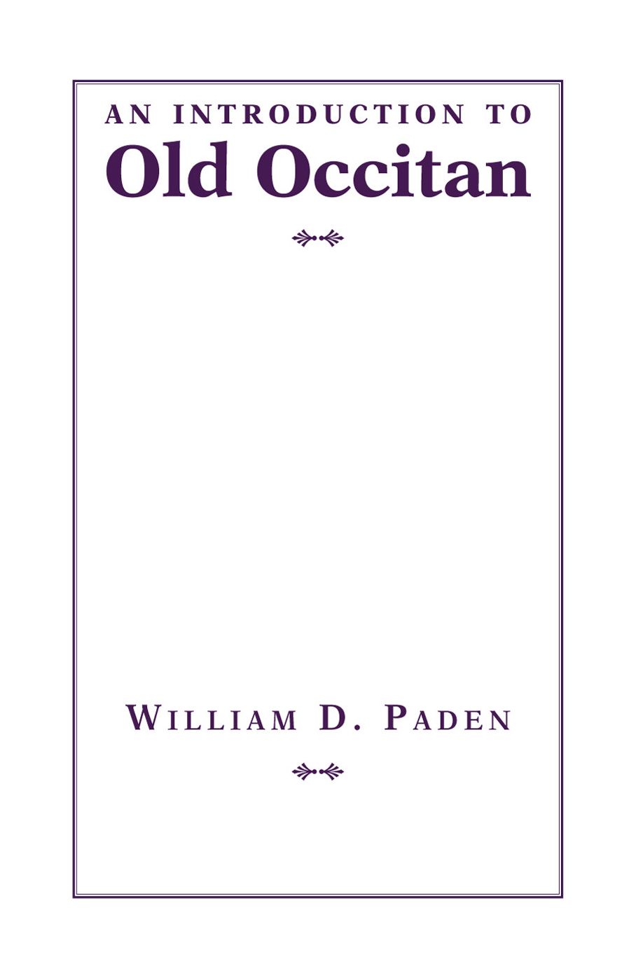 An Introduction to Old Occitan