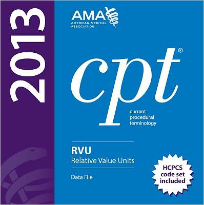 CPT/ RVU 2013 ASCII Data Files on CD-ROM (Single User)