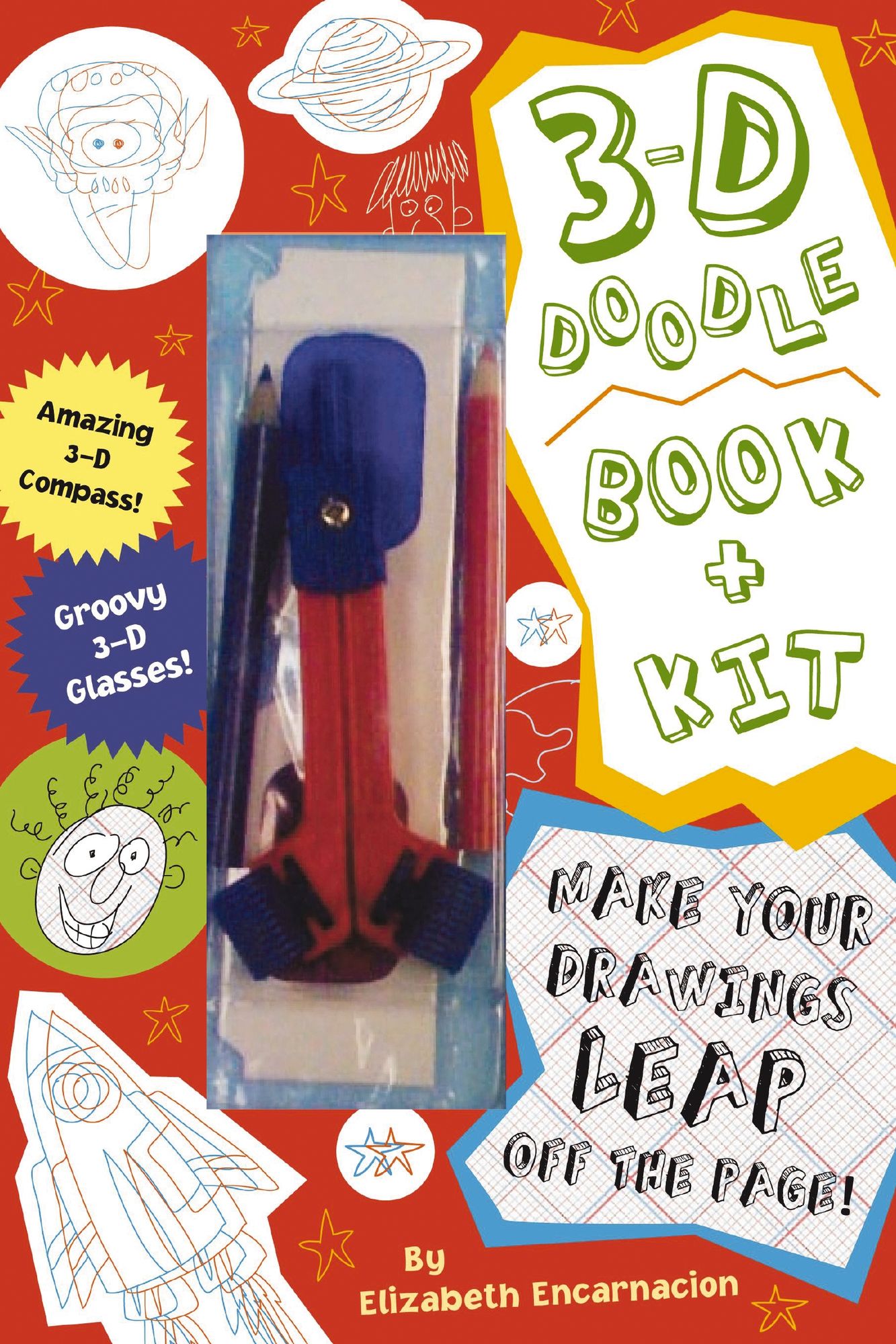 3-D Doodle Book & Kit [With 3-D Compass and 2 Colored Pencils and 3-D Glasses]