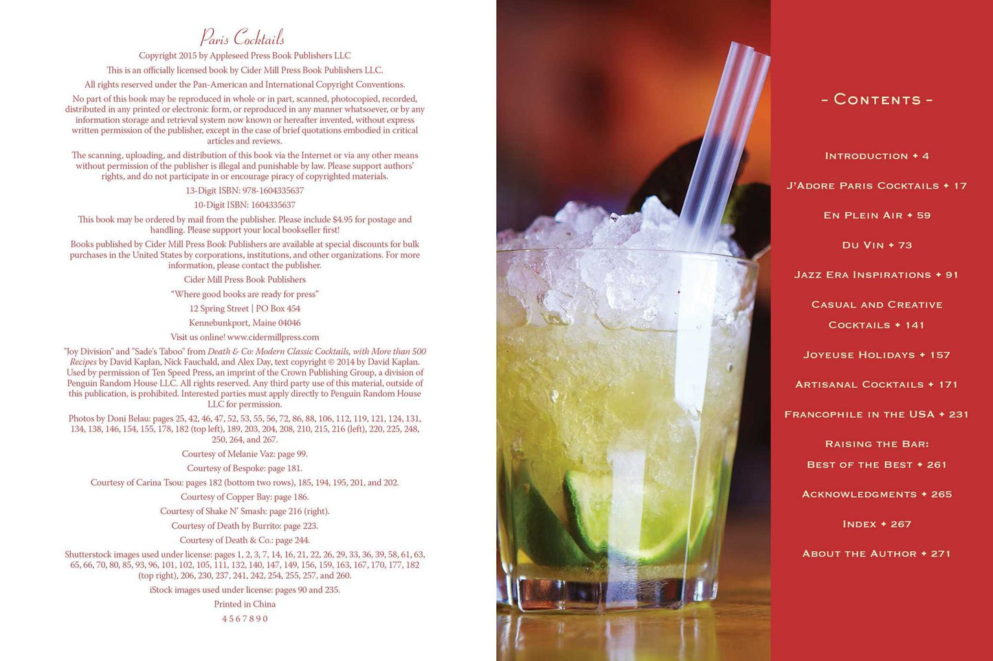 Paris Cocktails: An Elegant Collection of Over 100 Recipes Inspired by the City of Light
