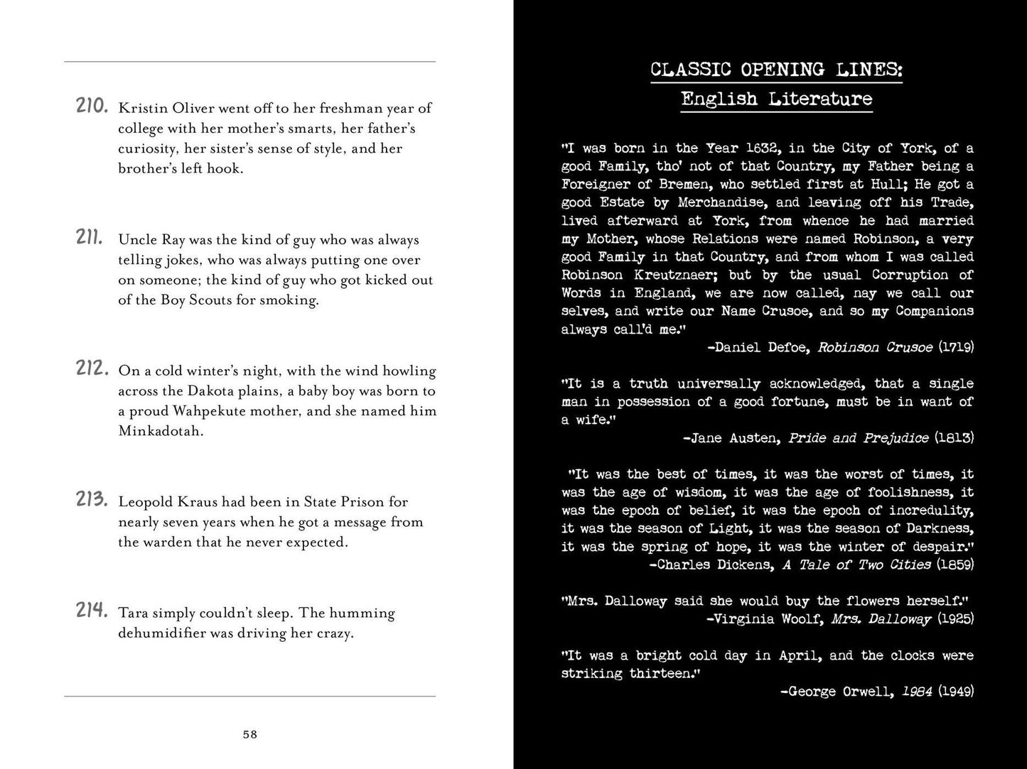 892 Opening Lines: Everything You Need to Get Started on Your Next Story