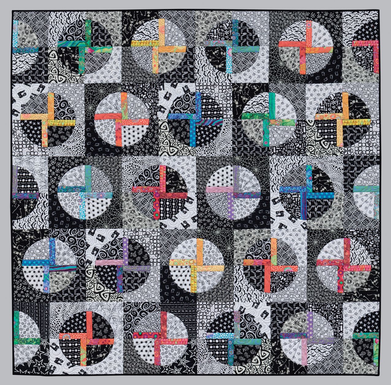 Splash of Color: A Rainbow of Brilliant Black-And-White Quilts