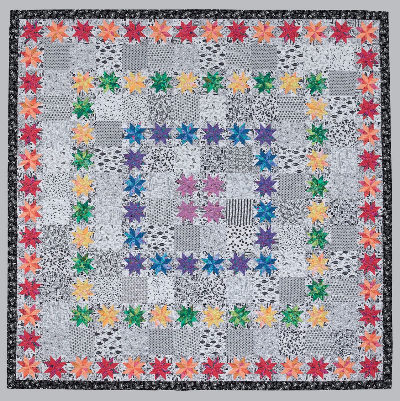 Splash of Color: A Rainbow of Brilliant Black-And-White Quilts