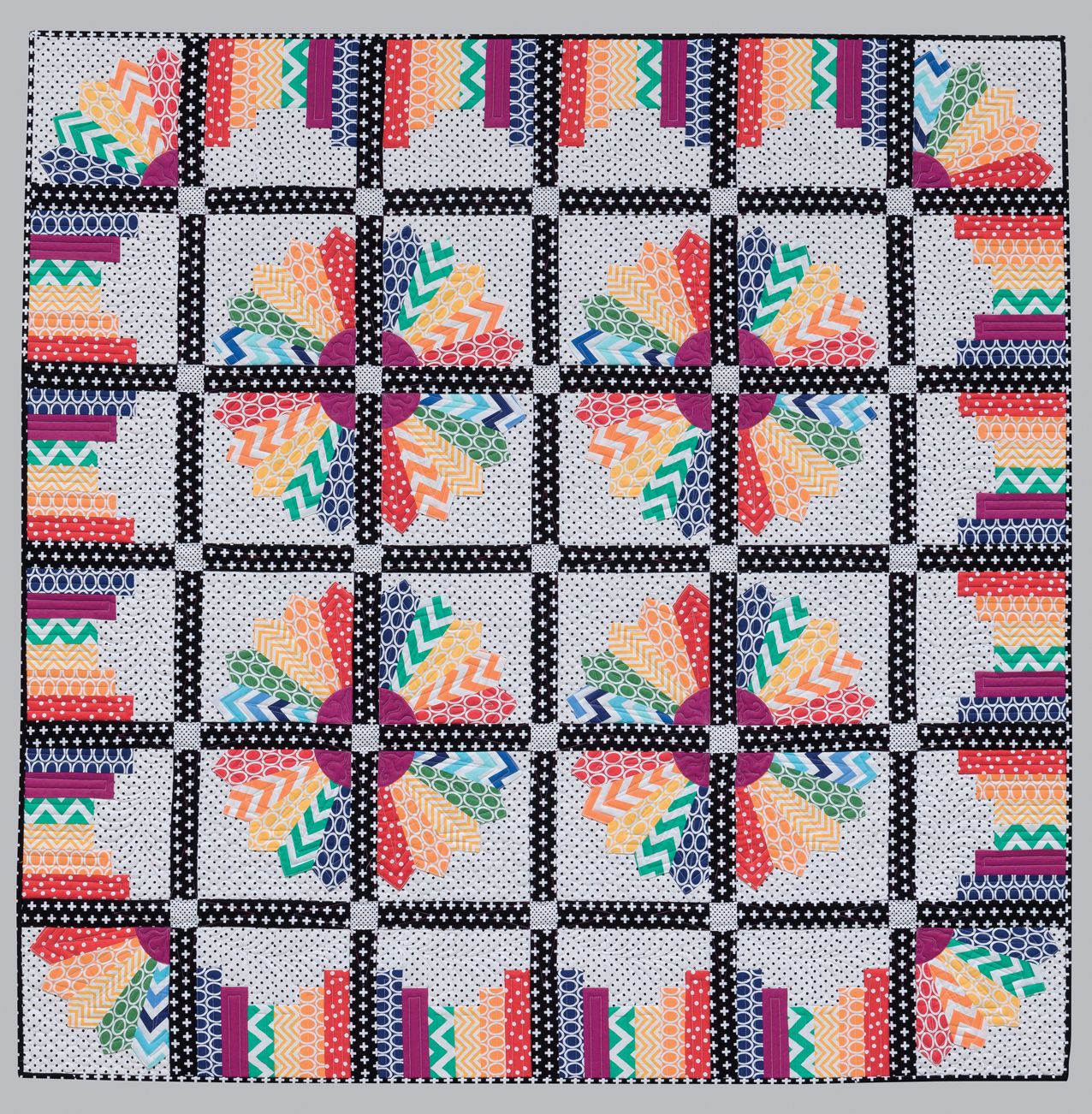 Splash of Color: A Rainbow of Brilliant Black-And-White Quilts