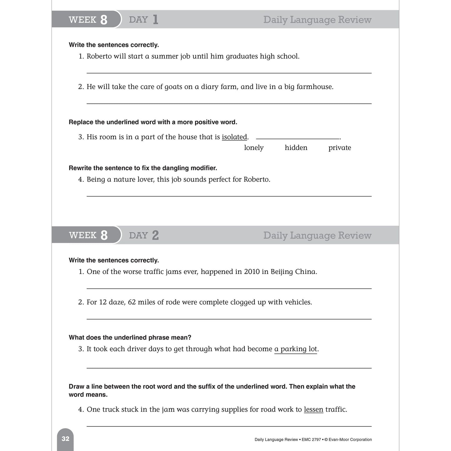 Daily Language Review, Grade 7