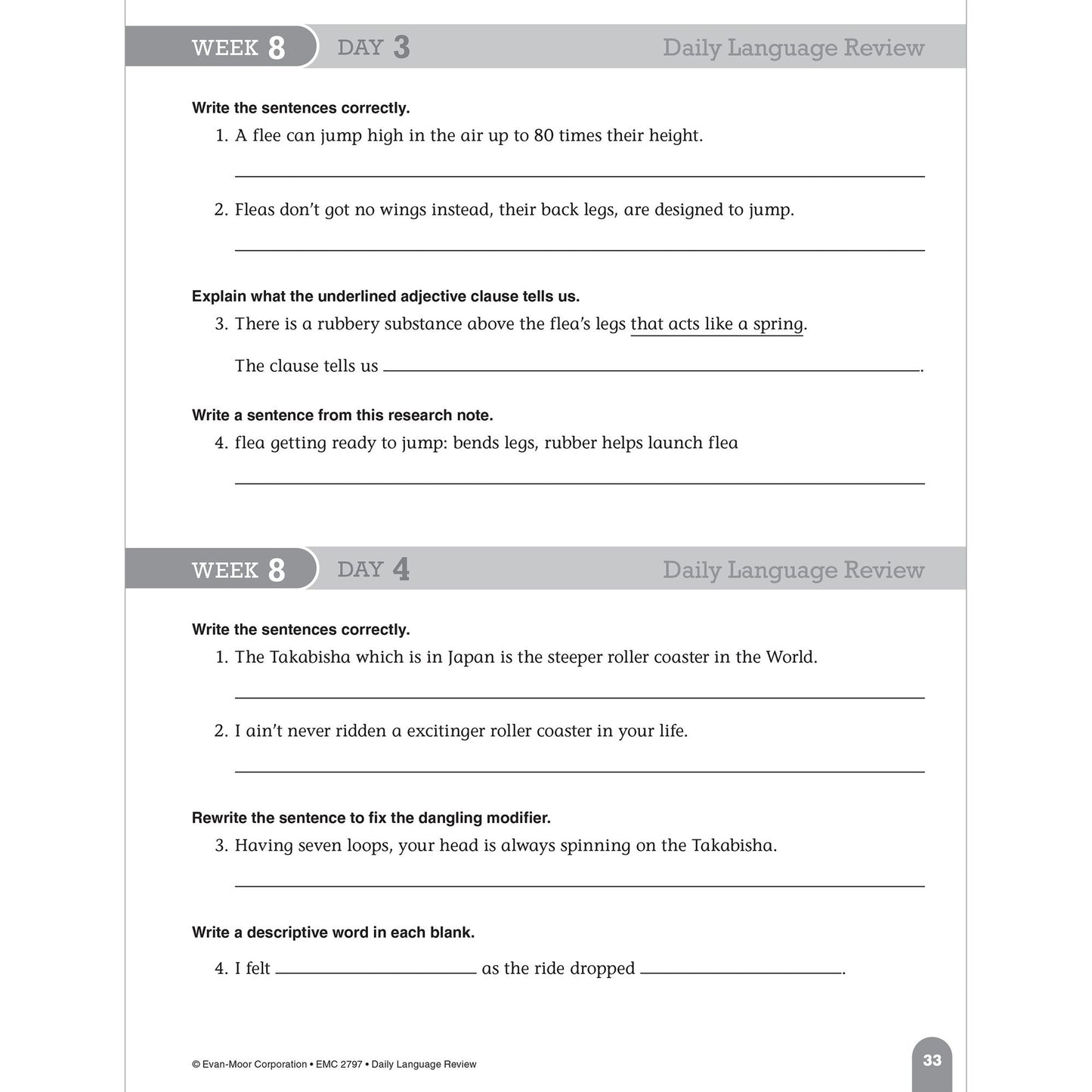 Daily Language Review, Grade 7
